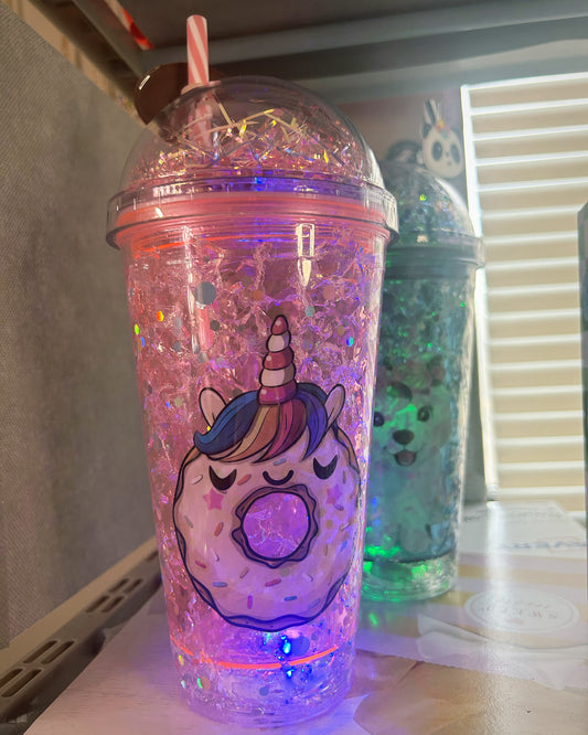 Vaso de gel con luz
